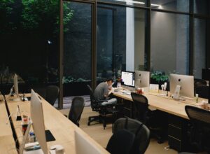 Freelancers working in a tax-deductible coworking space environment