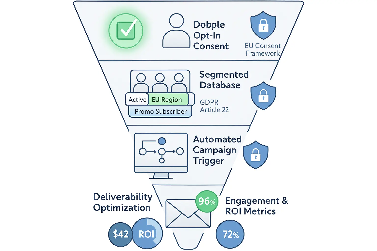 Journey from double opt-in to ROI—GDPR email marketing workflow